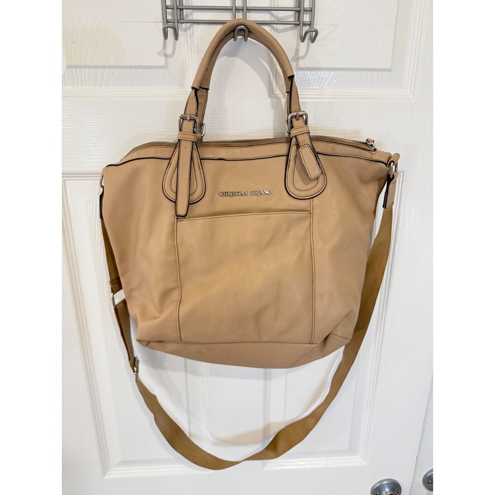 Christian‎ Siriano Satchel Shoulder Bag Beige Purse Handbag